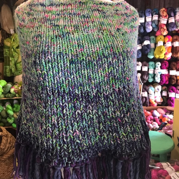 Boho Blue Poncho - Picture 10 of 10